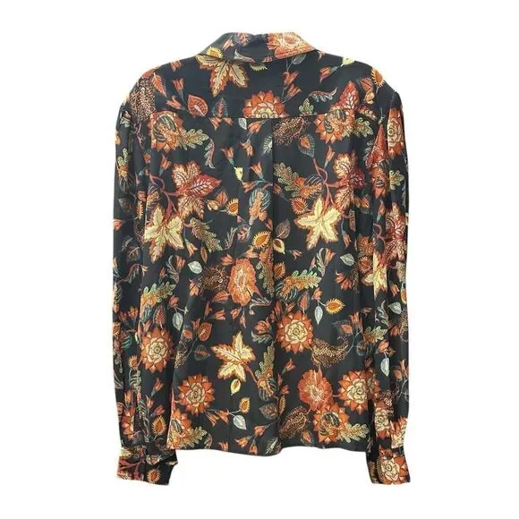 Ulla Johnson Florian Floral-Print Silk Blouse in Hellebore NWT Size 14 - Picture 7 of 11